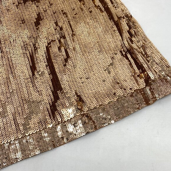 ALICE + OLIVIA Avril Bronze Sequin Mini Tank Dress Medium NWT $495 - Picture 7 of 11